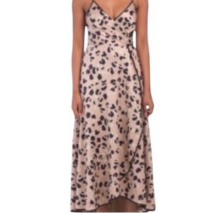 NEW Anthropologie Hutch Cheetah Print Farrah True Wrap Maxi Dress SZ XS